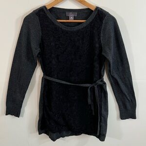 Oh Baby by Motherhood Maternity Gray Lace Sweater Dress Wrap Size M